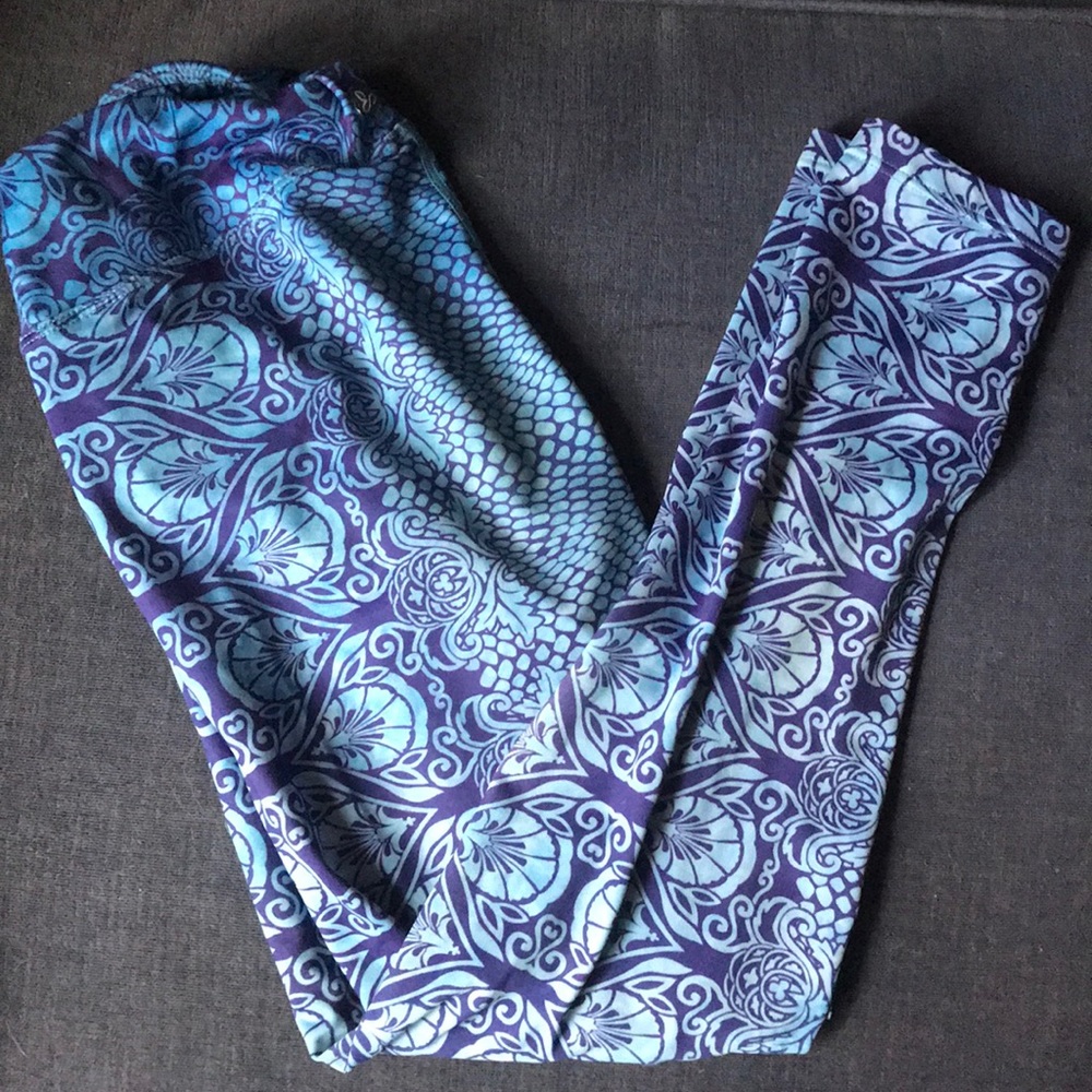 Small Prana Yoga Pants sky blue and purple